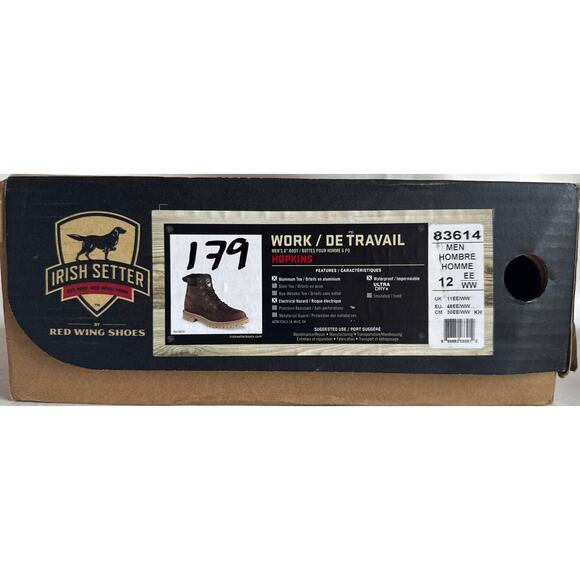 Irish Setter Work Boot Hopkins 6" Safety Toe EH, Waterproof Leather Size 12EE - Picture 12 of 12